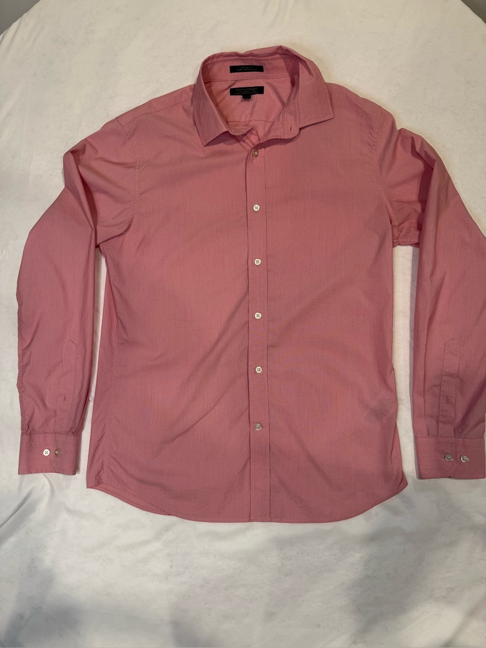 Banana Republic Men’s M Slim Flex Fit Tech Stretch Cotton Pink Button Down Shirt